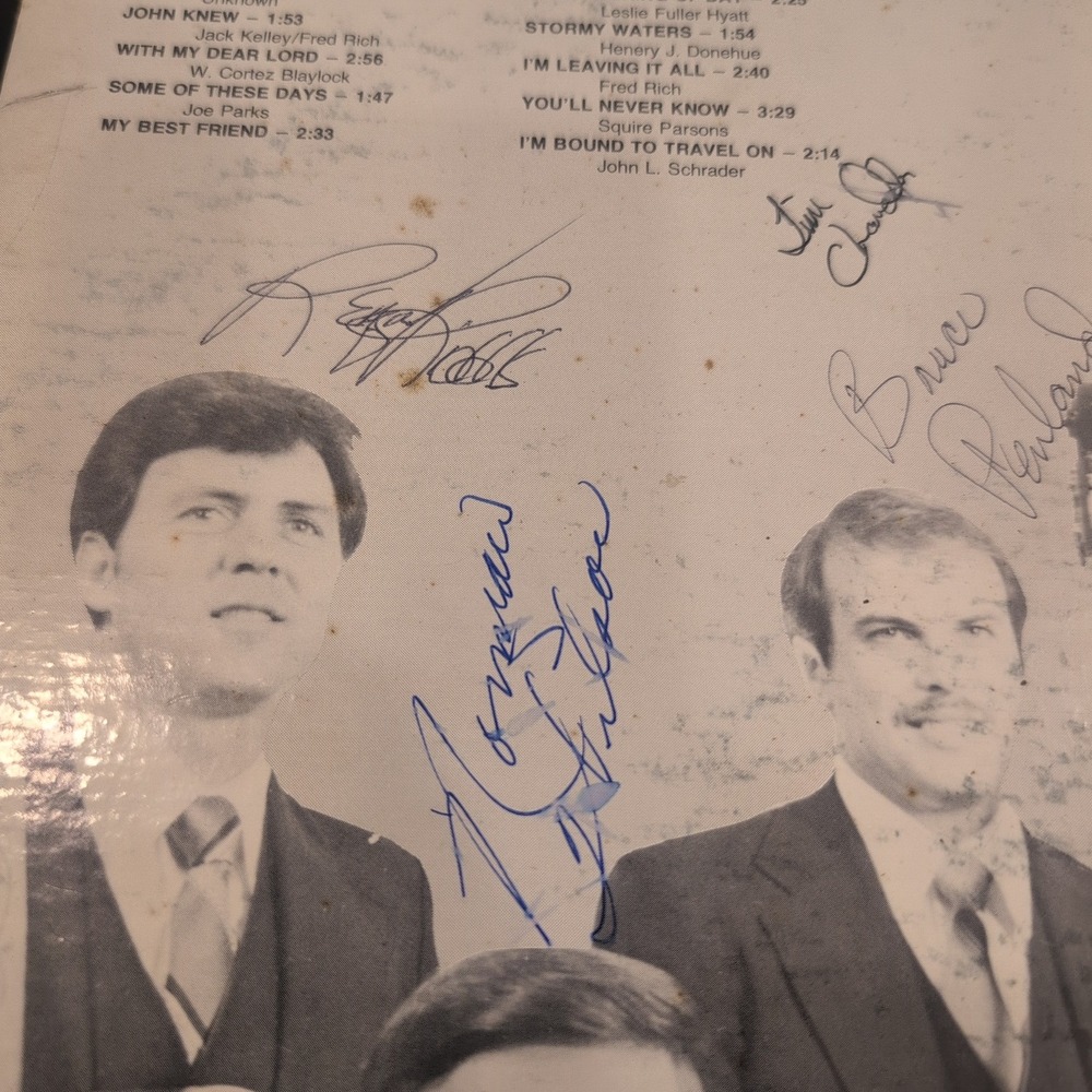 The Primitive Quartet Fallen Leaves Signed Vinyl LP Gospel Bluegrass Record VG- - Picture 2 of 5